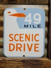 VINTAGE 49 MILE SCENIC DRIVE PORCELAIN SIGN OLD SAN FRANCISCO GOLDEN GATE BRIDGE