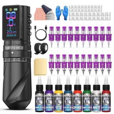 Wormhole 2,300Mah Battery Wireless Tattoo Gun Kit Tattoo Kit with 7 Adjustable S