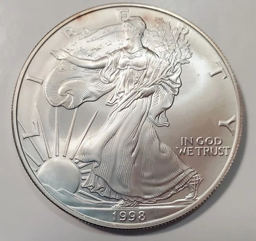 1998 Uncirculated American Silver Eagle One Ounce Coin, low mintage