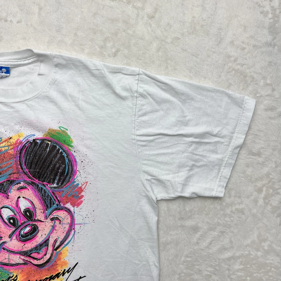 Винтажная современная мужская рубашка Disney Mickey Mouse большой размер сделано в США 90-е - Изображение 4 из 4