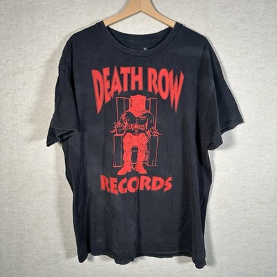 Death Row Records Mens T Shirt Size XL Black Short Sleeve Rap Hip Hop Faded