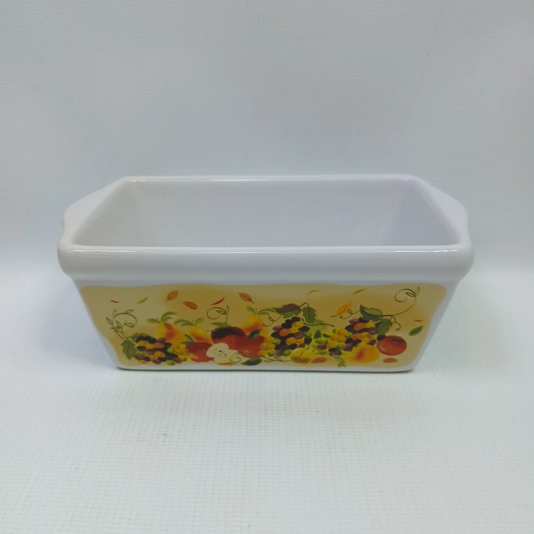 Mini-loaf Pan Stoneware Ceramic THANKSGIVING 3 1/2" x 5 1/4" Butter Dish