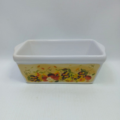 Mini-loaf Pan Stoneware Ceramic THANKSGIVING 3 1/2'' x 5 1/4'' Butter Dish
