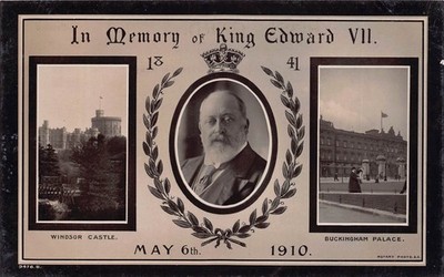IN GEDENKEN AN KÖNIG EDWARD VII., MAI 1910 ~ EINE ALTE ECHTFOTO POSTKARTE #253764