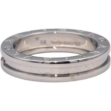 BVLGARI Designer 18k White Gold B.zero1 Band Ring Size 7.75 Euro Size 56