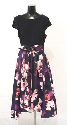 Fashions Women's Petite Cap Sleeve Printed Dress LC7 Multicolor Size  16P