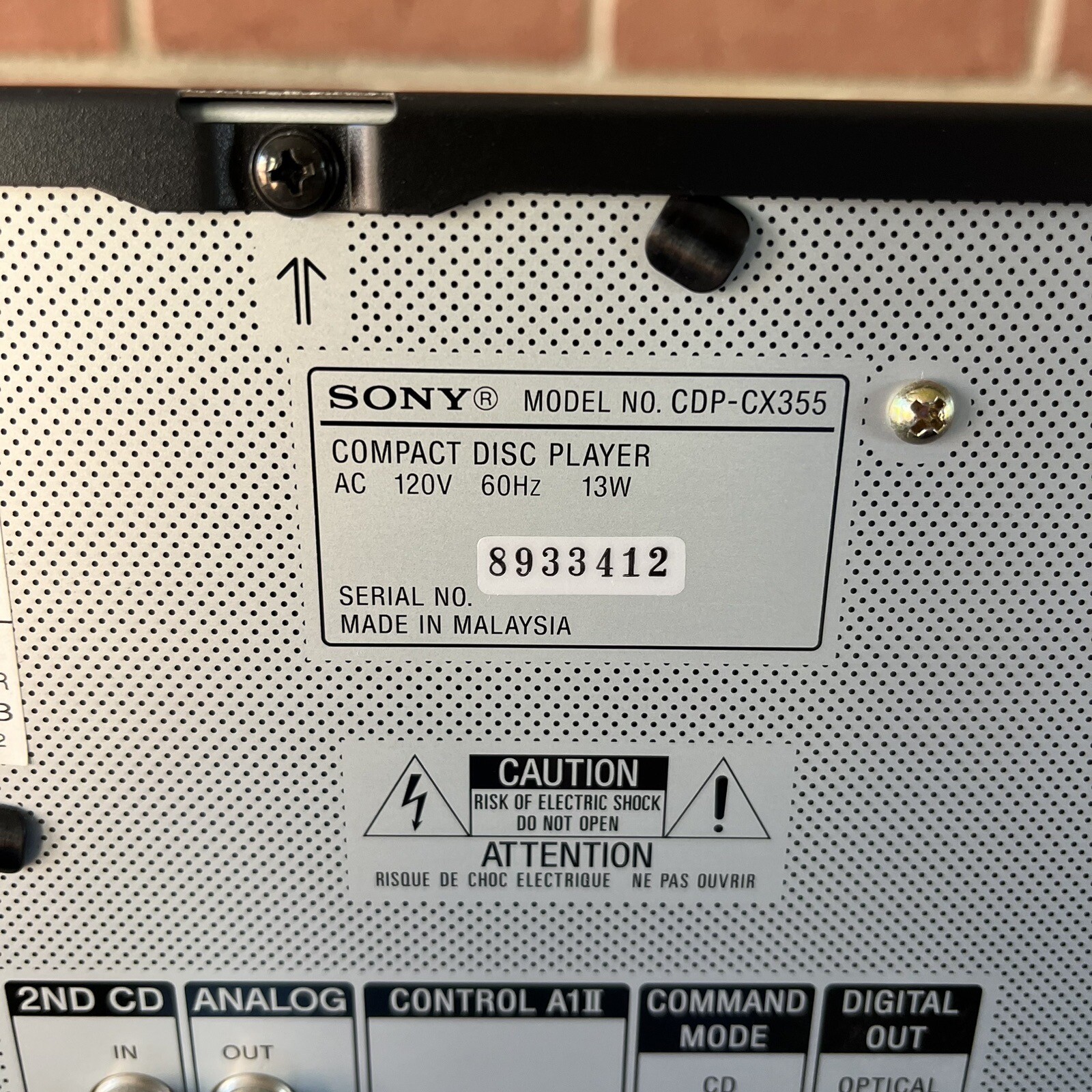 Sony CD Changer Player CDPCX355 300 Disc Mega Storage FOR PARTS "TABLE