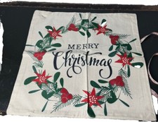 Merry Christmas 18" x 18" Pillow Case Zippered NEW