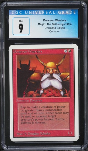 MTG Unlimited Edition 1993 Dwarven Warriors BGS 9.5 GEM MINT Old School 1993