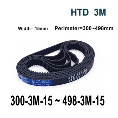 Zahnriemen Umfang = 300 mm ~ 498 mm HTD-3M Breite 15 mm Closed Loop Synchron