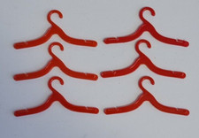 MATTEL vintage BARBIE KEN DOLL 6 Plastic RED Fashion Outfit CLOTHES HANGERS