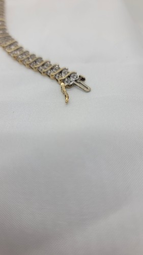 14k Yellow Gold Women's Wedding Gift Natural Diamond Certified Tennis Bracelet - Picture 9 of 17