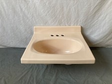 Vtg NOS 17x19 Ceramic Light Pink Porcelain Vanessa Bath Sink Old Eljer 200-25E