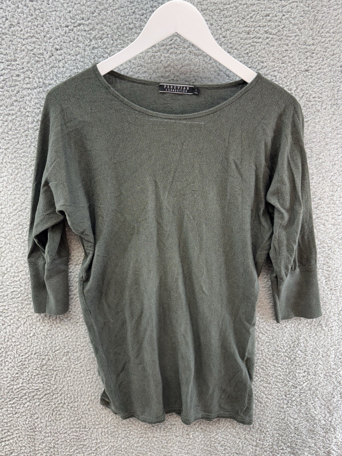 Peruvian Connection Women's Size L Army Green Long Sleeved Shirt GUC