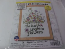 Design Works EARTH'S FLOWERS Counted Cross Stitch Kit 5" x 7"