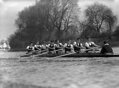 The Oxford crew training Tideway River Thames ahead 1968 boat - 1968 Old Photo