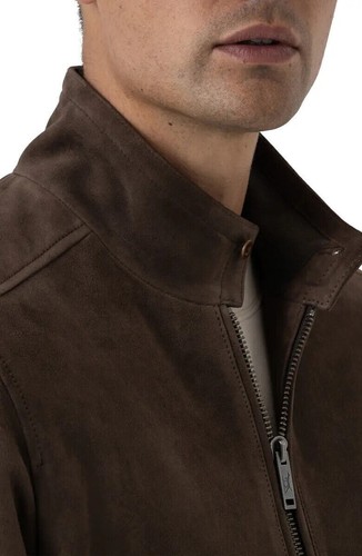Men's Glen Massey Suede Jacket Classic Brown Lambskin Causal Wear Coat Jacket - Picture 3 of 8