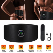 Rechargeable EMS Abdominal Muscle Toning Belt Trainer ABS Stimulator Toner Belt 