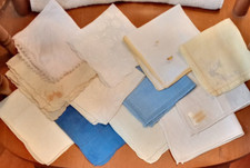 LOT of 32 VINTAGE HANDKERCHIEFS Cut Drawn Work Applique Shadow Hand Embroidery 