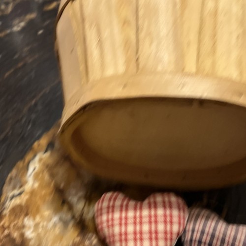 Natural Rustic Table Basket w/Handle Valentine Country Craft Hearts - Picture 8 of 9