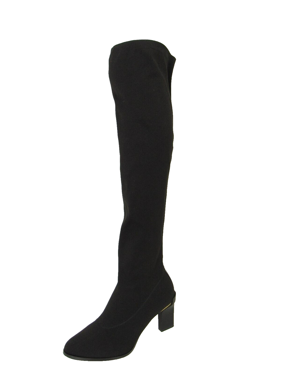 CALVIN KLEIN COLLECTION Black Stretch Knit Thigh-High Pull  display picture 1