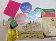 Large vintage lot hand sewing needles  pins- open packs Javelin- Dritz - Singer