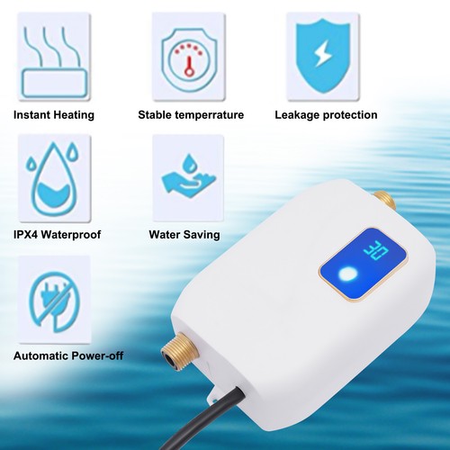 Mini Electric Tankless Water Heater Instant Hot Kitchen Heater 110V 3000W - Picture 15 of 21