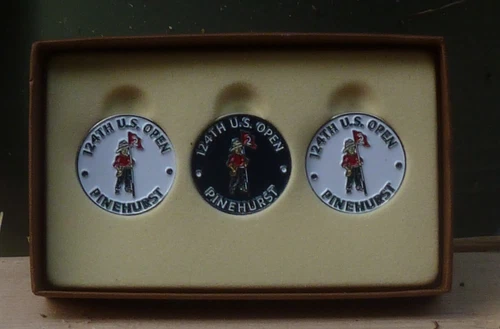 US Open 2024  White & Blue Pinehurst Ball Markers - Good Looking  3pc - Picture 1 of 3