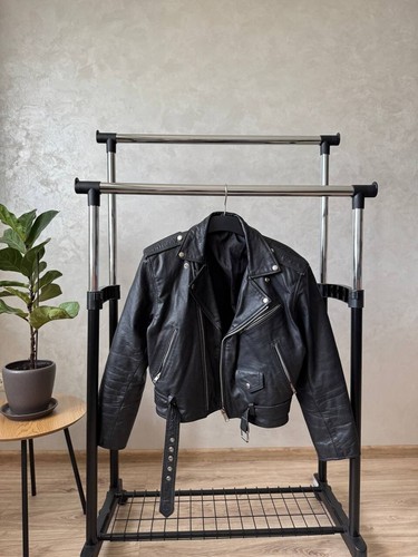 Vintage 90s Black Biker Leather Jacket Men's Size S