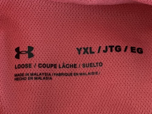Under Armour Full Zip Athletic Jacket Hooded Pink Hi-Low Loose Fit Youth Girl XL - Picture 5 of 7