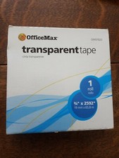 Office Max 3/4" X 2592 large ROLL Invisible Boxed Tape 1 single NOS transparent