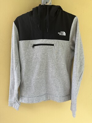 The North Face Rivington Pullover Half Zip Hoodie Gray Black Size