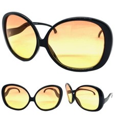 OVERSIZED EXAGGERATED VINTAGE RETRO Style SUN GLASSES Huge Jumbo XL Black Frame