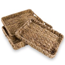 E&W Rectangle Water Hyacinth, Decorative Natural Handmade Seagrass Serving Tray