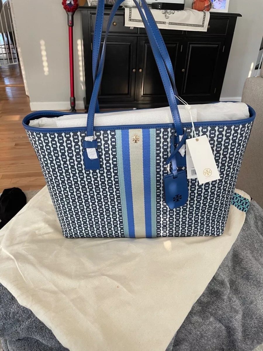 Shop Tory Burch Small Gemini Link Canvas Tote