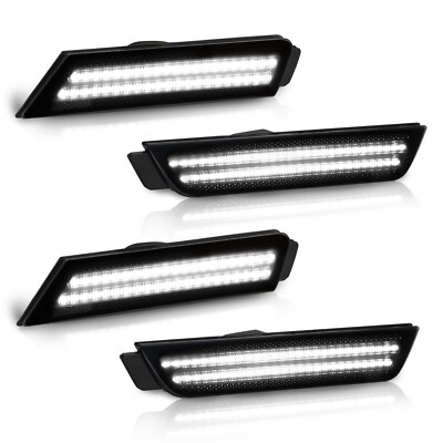 4pcs white Fender smoked Side Marker Light For Chevy Camaro 2010-2015