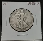 1938-D WALKING LIBERTY SILVER HALF DOLLAR - VF - K13