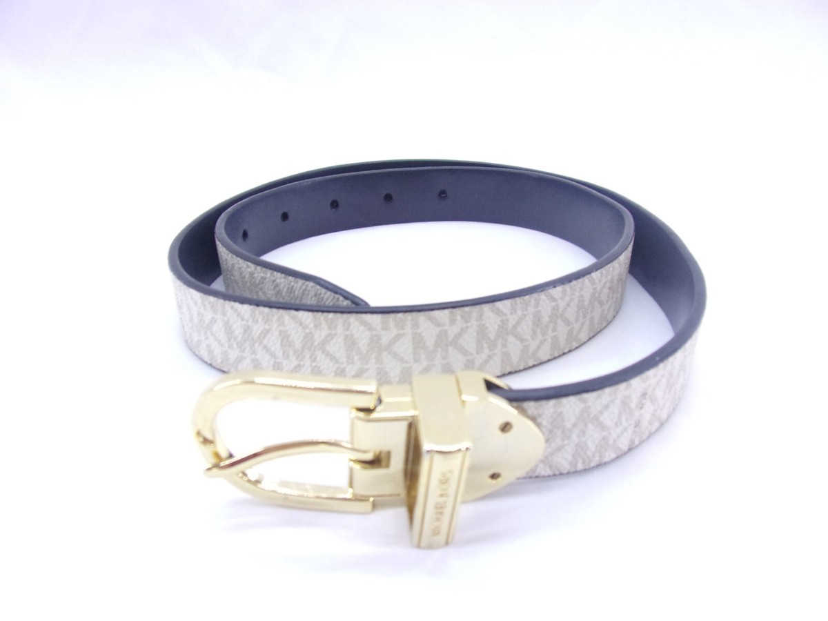 Michael Kors Belt MK Logo Reversible Belt Vanilla and Black  display picture 2