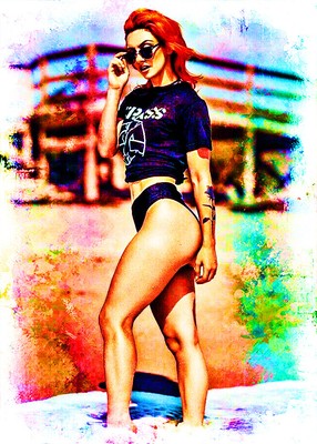 Gigi Dolin Wrestling Superstar Diva 1/1 Fine Art Print Card By:Q