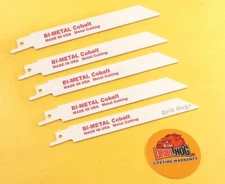 Drill Hog® 6" Reciprocating Saw Blade COBALT 6x18 Fits Sawzall Blade USA 5 Pc
