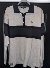 Simply Southern Men  s Grey And Black Contrast L/S Polo Shirt Large
