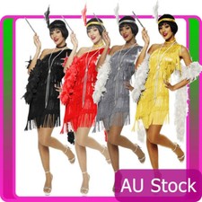 20s 1920s Charleston Black Red Yellow Grey Flapper Fancy Dress Costume
