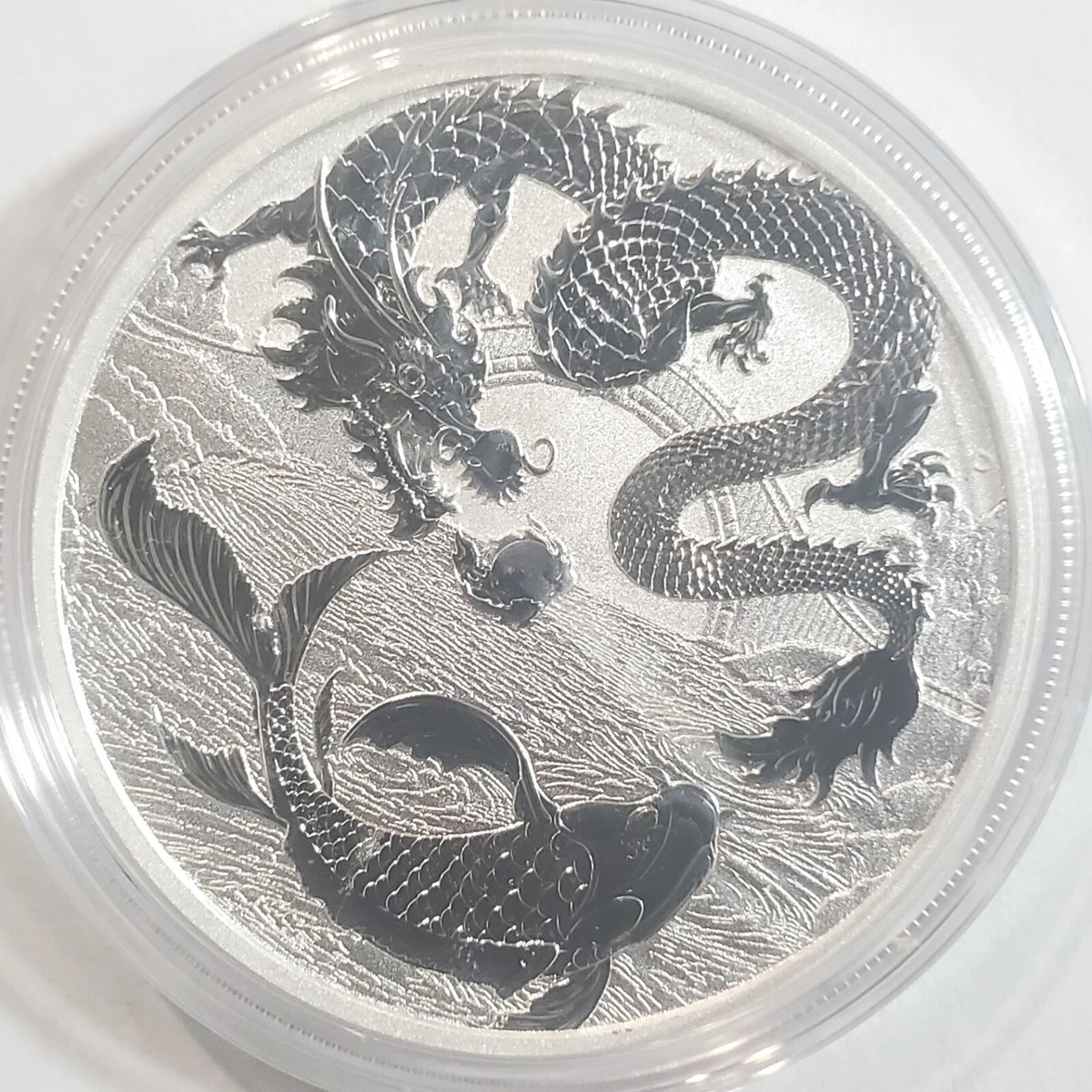 2023 Chinese Myth & Legends Dragon & Koi 1 oz .999 Silver $1