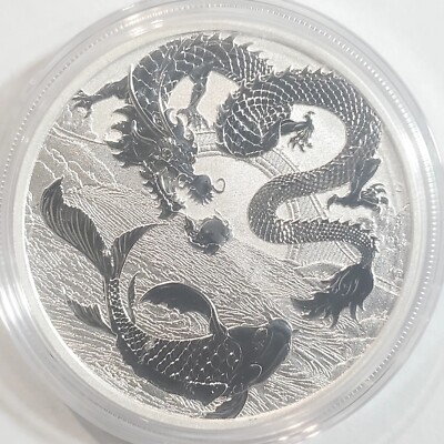2023 Chinese Myth & Legends Dragon & Koi 1 oz .999 Silver $1 coin