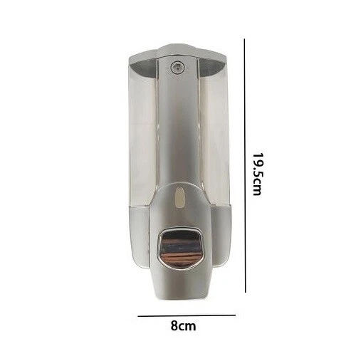DISPENSER EROGATORE SAPONE LIQUIDO DA PARETE MURO BAGNO ABS 380 ML ARGENTO - Imagen 6 de 6