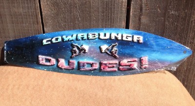 Cowabunga Dudes Shaka Mini Novelty Beach Surf Board Sign 17