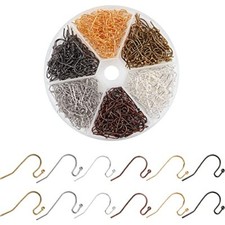 480pcs French Earring Hooks 6 Color Ear Wire Ball Dots Dangle Earring