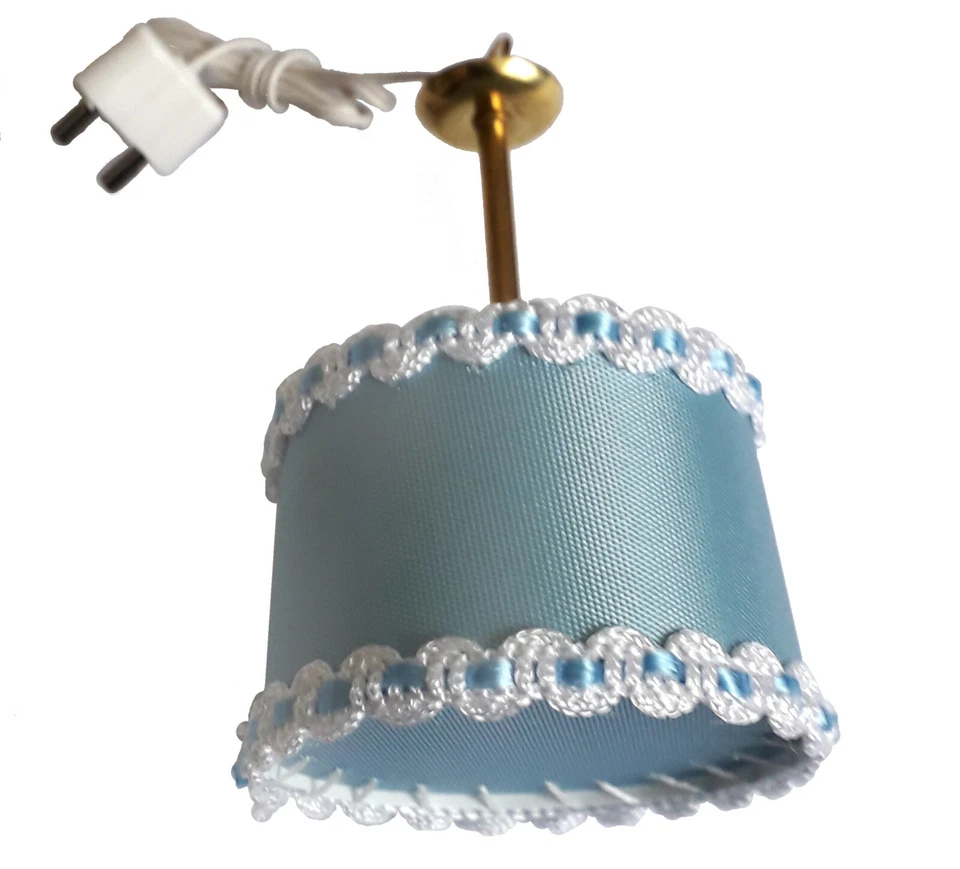 Hängelampe für Puppenhaus, Puppenstube 3,5V Lampe, Beli-Beco 202 blau