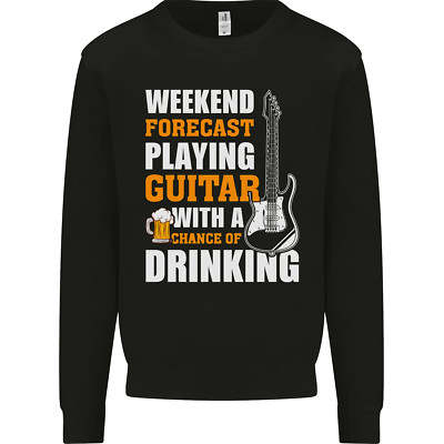 Gitarre Forecast Lustig Bier Alkohol Herren Sweatshirt Pulli