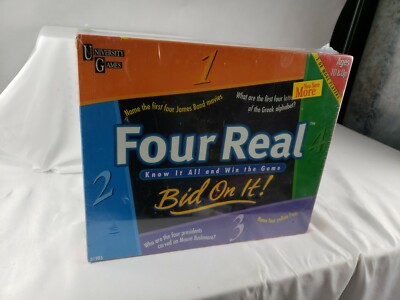 Four Real Bid On It Game By University Games Know it All and Win the Game New